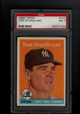 1958 Topps #127 Tom Sturdivant PSA 7 NM    NEW YORK YANKEES